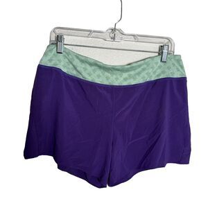 Rabbit Athletic Shorts Women's Large Purple Green Lined Active Running